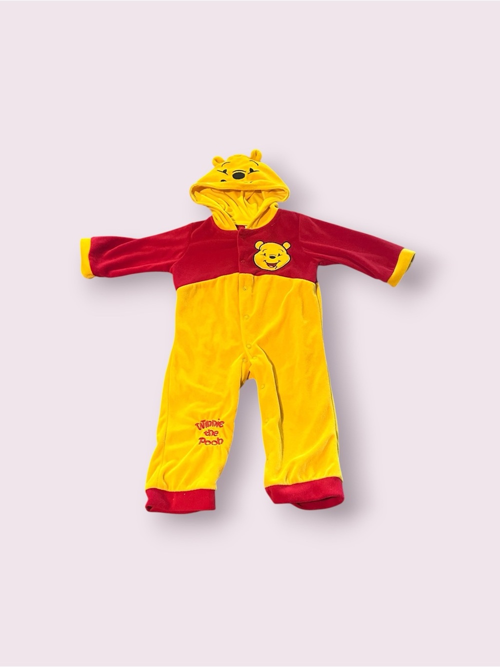 Disney Winnie The Pooh Baby One Piece Outfit With Hood Size 12-18 Months